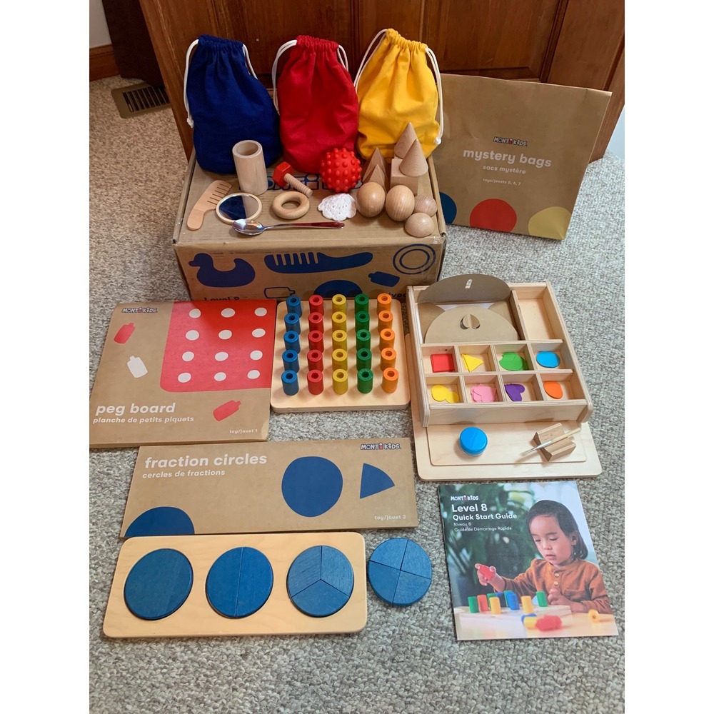 Monti Kids Level 8 Montessori Wooden Toy Set 21+ Months Incomplete Sensory Play